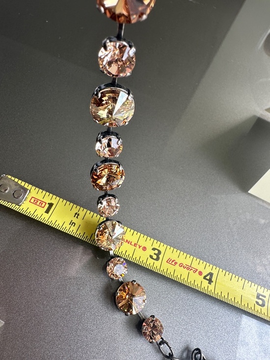 Atlantis Berlin 🧜‍♀️ Jewelry - Swarovski Crystal Link Bracelet in peach, lt Colorado topaz and topaz Stones